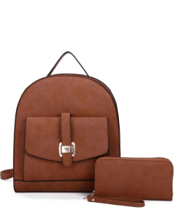 Fashion Backpack 2-in-1 Set  LF21082T2 BROWN